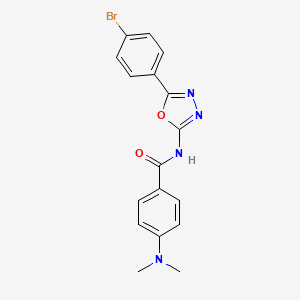 molecular formula C17H15BrN4O2 B2832292 N-(5-(4-溴苯基)-1,3,4-噁二唑-2-基)-4-(二甲基氨基)苯甲酰胺 CAS No. 897735-85-2