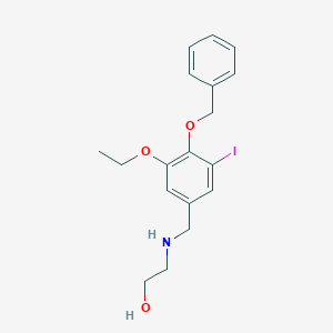 molecular formula C18H22INO3 B283230 2-{[4-(Benzyloxy)-3-ethoxy-5-iodobenzyl]amino}ethanol 