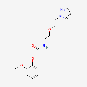 molecular formula C16H21N3O4 B2832301 N-(2-(2-(1H-pyrazol-1-yl)ethoxy)ethyl)-2-(2-methoxyphenoxy)acetamide CAS No. 2309341-93-1