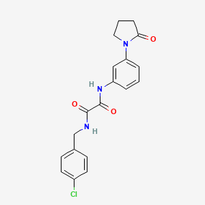 molecular formula C19H18ClN3O3 B2832313 N1-(4-chlorobenzyl)-N2-(3-(2-oxopyrrolidin-1-yl)phenyl)oxalamide CAS No. 942012-27-3