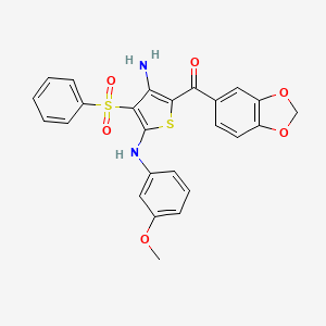 [3-Amino-5-[(3-methoxyphenyl)amino]-4-(phenylsulfonyl)-2-thienyl](1,3-benzodioxol-5-yl)methanone