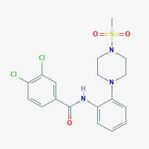 molecular formula C18H19Cl2N3O3S B283232 3,4-dichloro-N-{2-[4-(methylsulfonyl)piperazin-1-yl]phenyl}benzamide 