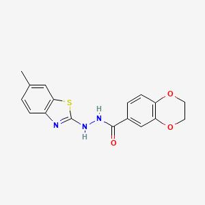 N'-(6-methyl-1,3-benzothiazol-2-yl)-2,3-dihydro-1,4-benzodioxine-6-carbohydrazide