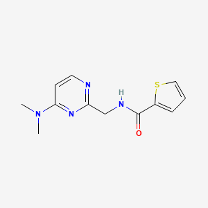 molecular formula C12H14N4OS B2832329 N-((4-(二甲基氨基)嘧啶-2-基)甲基)噻吩-2-甲酰胺 CAS No. 1797078-61-5