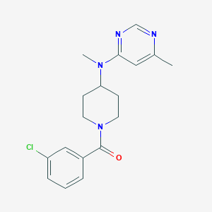 molecular formula C18H21ClN4O B2832341 (3-Chlorophenyl)-[4-[methyl-(6-methylpyrimidin-4-yl)amino]piperidin-1-yl]methanone CAS No. 2415469-66-6