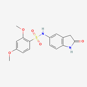 molecular formula C16H16N2O5S B2832342 2,4-dimethoxy-N-(2-oxoindolin-5-yl)benzenesulfonamide CAS No. 921812-22-8