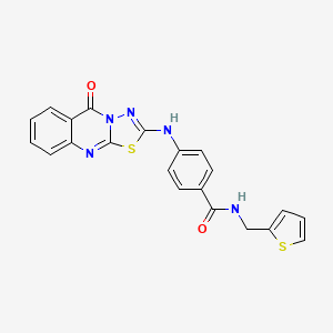 4-[(5-oxo-5H-[1,3,4]thiadiazolo[2,3-b]quinazolin-2-yl)amino]-N-(2-thienylmethyl)benzamide