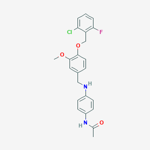 molecular formula C23H22ClFN2O3 B283235 N-[4-({4-[(2-chloro-6-fluorobenzyl)oxy]-3-methoxybenzyl}amino)phenyl]acetamide 