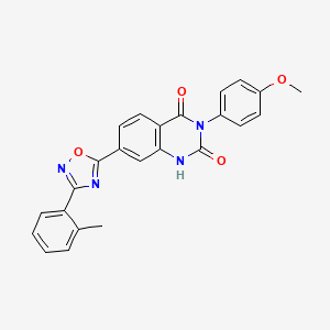 3-(4-methoxyphenyl)-7-(3-(o-tolyl)-1,2,4-oxadiazol-5-yl)quinazoline-2,4(1H,3H)-dione