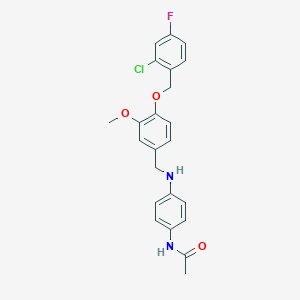 molecular formula C23H22ClFN2O3 B283236 N-[4-({4-[(2-chloro-4-fluorobenzyl)oxy]-3-methoxybenzyl}amino)phenyl]acetamide 
