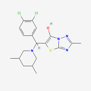 molecular formula C19H22Cl2N4OS B2832362 5-((3,4-Dichlorophenyl)(3,5-dimethylpiperidin-1-yl)methyl)-2-methylthiazolo[3,2-b][1,2,4]triazol-6-ol CAS No. 1052554-64-9