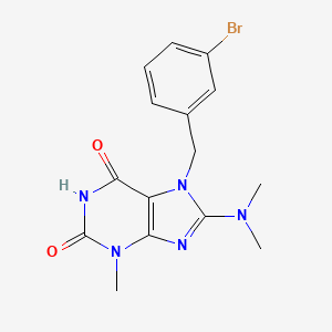 molecular formula C15H16BrN5O2 B2832366 7-(3-bromobenzyl)-8-(dimethylamino)-3-methyl-1H-purine-2,6(3H,7H)-dione CAS No. 476480-93-0