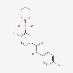 N-(4-bromophenyl)-4-fluoro-3-(piperidin-1-ylsulfonyl)benzamide
