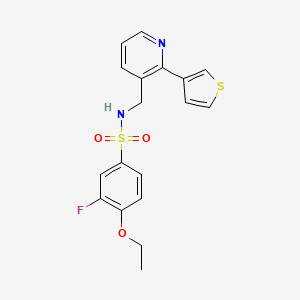 4-ethoxy-3-fluoro-N-((2-(thiophen-3-yl)pyridin-3-yl)methyl)benzenesulfonamide