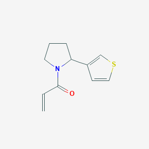 molecular formula C11H13NOS B2832388 1-(2-Thiophen-3-ylpyrrolidin-1-yl)prop-2-en-1-one CAS No. 1178943-98-0
