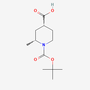 molecular formula C12H21NO4 B2832391 (2R,4R)-1-(tert-Butoxycarbonyl)-2-methylpiperidine-4-carboxylic acid CAS No. 1250959-07-9; 1932555-95-7
