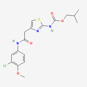Isobutyl (4-(2-((3-chloro-4-methoxyphenyl)amino)-2-oxoethyl)thiazol-2-yl)carbamate