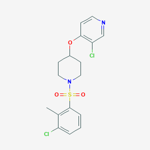 molecular formula C17H18Cl2N2O3S B2832415 3-Chloro-4-((1-((3-chloro-2-methylphenyl)sulfonyl)piperidin-4-yl)oxy)pyridine CAS No. 2034395-62-3