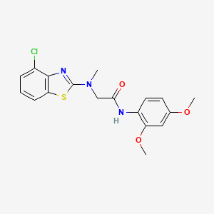 molecular formula C18H18ClN3O3S B2832417 2-((4-氯苯并[d]噻唑-2-基)(甲基)氨基)-N-(2,4-二甲氧基苯基)乙酰胺 CAS No. 1396807-44-5