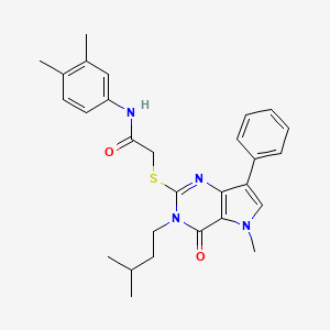 N-(3,4-dimethylphenyl)-2-{[5-methyl-3-(3-methylbutyl)-4-oxo-7-phenyl-4,5-dihydro-3H-pyrrolo[3,2-d]pyrimidin-2-yl]thio}acetamide