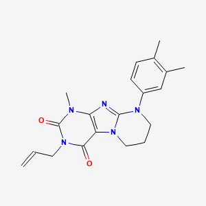 molecular formula C20H23N5O2 B2832419 9-(3,4-dimethylphenyl)-1-methyl-3-prop-2-enyl-7,8-dihydro-6H-purino[7,8-a]pyrimidine-2,4-dione CAS No. 845627-98-7