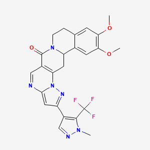 11,12-dimethoxy-2-[1-methyl-5-(trifluoromethyl)-1H-pyrazol-4-yl]-8,9,13b,14-tetrahydro-6H-pyrazolo[5'',1'':2',3']pyrimido[4',5':4,5]pyrido[2,1-a]isoquinolin-6-one