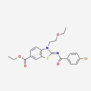 (Z)-ethyl 2-((4-bromobenzoyl)imino)-3-(2-ethoxyethyl)-2,3-dihydrobenzo[d]thiazole-6-carboxylate