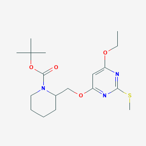 molecular formula C18H29N3O4S B2832440 tert-Butyl 2-(((6-ethoxy-2-(methylthio)pyrimidin-4-yl)oxy)methyl)piperidine-1-carboxylate CAS No. 1353947-06-4
