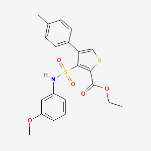 molecular formula C21H21NO5S2 B2832441 Ethyl 3-[(3-methoxyphenyl)sulfamoyl]-4-(4-methylphenyl)thiophene-2-carboxylate CAS No. 946235-12-7