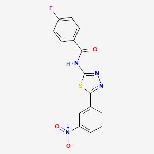 4-fluoro-N-[5-(3-nitrophenyl)-1,3,4-thiadiazol-2-yl]benzamide