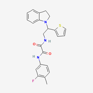 N1-(3-fluoro-4-methylphenyl)-N2-(2-(indolin-1-yl)-2-(thiophen-2-yl)ethyl)oxalamide