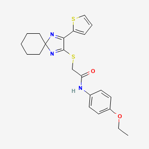 N-(4-ethoxyphenyl)-2-((3-(thiophen-2-yl)-1,4-diazaspiro[4.5]deca-1,3-dien-2-yl)thio)acetamide