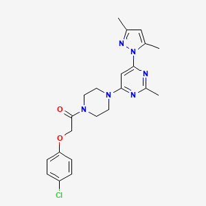 2-(4-chlorophenoxy)-1-(4-(6-(3,5-dimethyl-1H-pyrazol-1-yl)-2-methylpyrimidin-4-yl)piperazin-1-yl)ethanone
