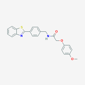 molecular formula C23H20N2O3S B283247 N-[4-(1,3-benzothiazol-2-yl)benzyl]-2-(4-methoxyphenoxy)acetamide 