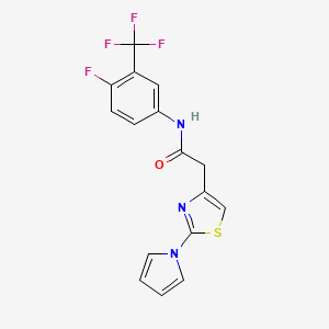 2-(2-(1H-pyrrol-1-yl)thiazol-4-yl)-N-(4-fluoro-3-(trifluoromethyl)phenyl)acetamide