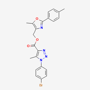 [5-methyl-2-(4-methylphenyl)-1,3-oxazol-4-yl]methyl 1-(4-bromophenyl)-5-methyl-1H-1,2,3-triazole-4-carboxylate