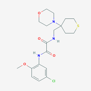 molecular formula C19H26ClN3O4S B2832479 N'-(5-Chloro-2-methoxyphenyl)-N-[(4-morpholin-4-ylthian-4-yl)methyl]oxamide CAS No. 2380183-85-5