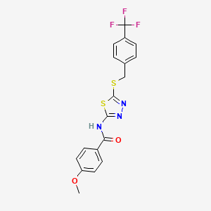 4-methoxy-N-(5-((4-(trifluoromethyl)benzyl)thio)-1,3,4-thiadiazol-2-yl)benzamide
