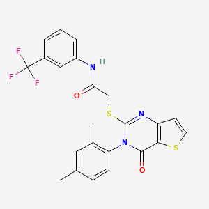 2-{[3-(2,4-dimethylphenyl)-4-oxo-3,4-dihydrothieno[3,2-d]pyrimidin-2-yl]sulfanyl}-N-[3-(trifluoromethyl)phenyl]acetamide