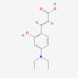 molecular formula C13H17NO3 B2832492 (2E)-3-[4-(Diethylamino)-2-hydroxyphenyl]prop-2-enoic acid CAS No. 200887-22-5