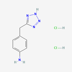 molecular formula C8H11Cl2N5 B2832495 4-((1H-Tetrazol-5-yl)methyl)aniline dihydrochloride CAS No. 2138054-15-4