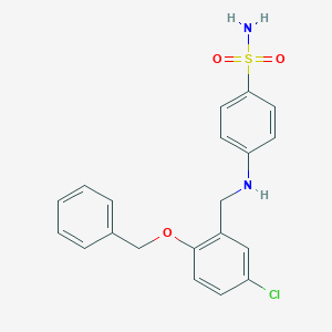 molecular formula C20H19ClN2O3S B283250 4-{[2-(Benzyloxy)-5-chlorobenzyl]amino}benzenesulfonamide 