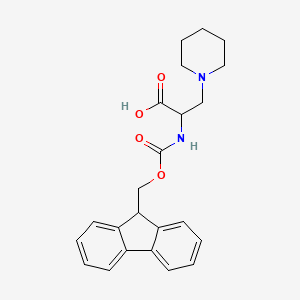 molecular formula C23H26N2O4 B2832503 2-(9H-Fluoren-9-ylmethoxycarbonylamino)-3-piperidin-1-ylpropanoic acid CAS No. 1449661-75-9
