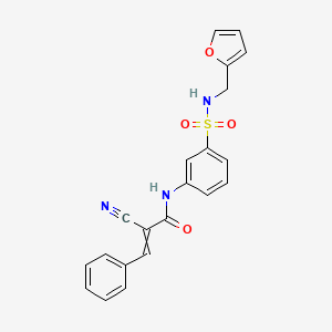 molecular formula C21H17N3O4S B2832505 2-cyano-N-(3-{[(furan-2-yl)methyl]sulfamoyl}phenyl)-3-phenylprop-2-enamide CAS No. 748148-62-1