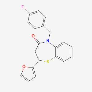 5-(4-fluorobenzyl)-2-(furan-2-yl)-2,3-dihydrobenzo[b][1,4]thiazepin-4(5H)-one