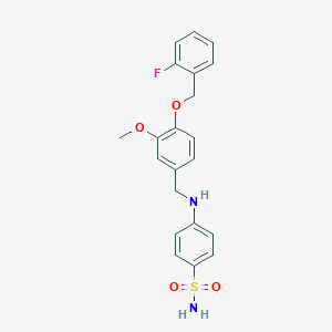 molecular formula C21H21FN2O4S B283251 4-({4-[(2-Fluorobenzyl)oxy]-3-methoxybenzyl}amino)benzenesulfonamide 