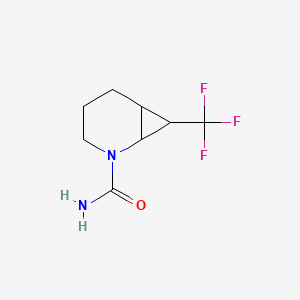 molecular formula C8H11F3N2O B2832528 7-(Trifluoromethyl)-2-azabicyclo[4.1.0]heptane-2-carboxamide CAS No. 2408972-20-1
