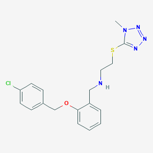molecular formula C18H20ClN5OS B283253 N-{2-[(4-chlorobenzyl)oxy]benzyl}-2-[(1-methyl-1H-tetrazol-5-yl)sulfanyl]ethanamine 