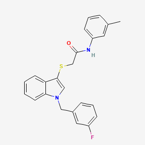 2-[1-[(3-fluorophenyl)methyl]indol-3-yl]sulfanyl-N-(3-methylphenyl)acetamide