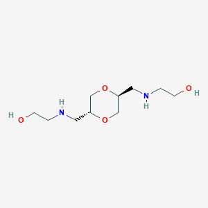 molecular formula C10H22N2O4 B2832538 2-[[(2S,5R)-5-[(2-Hydroxyethylamino)methyl]-1,4-dioxan-2-yl]methylamino]ethanol CAS No. 2230789-88-3